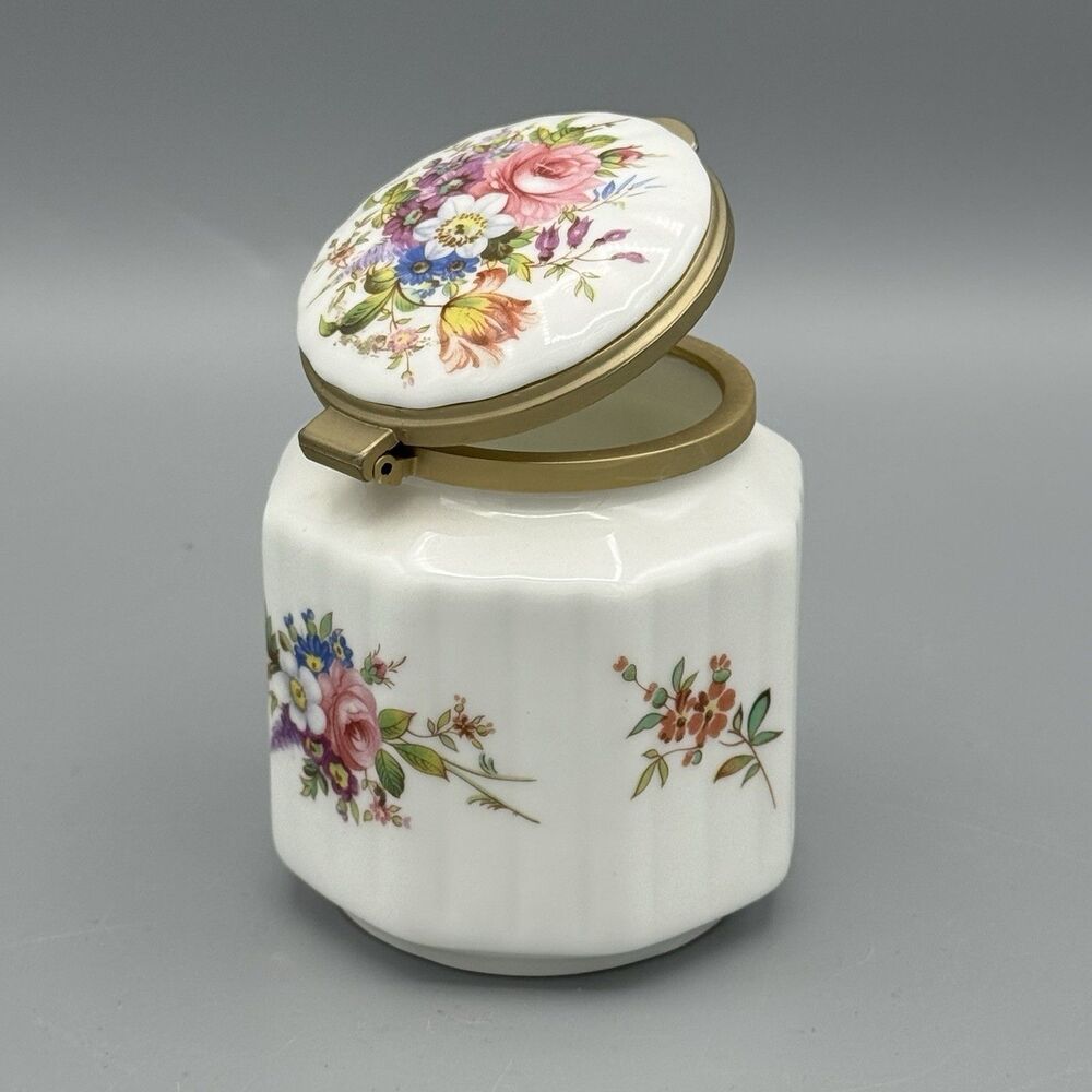 Vtg Aynsley Howard Sprays Fine Bone China Hinged Lid Trinket Pot Floral England